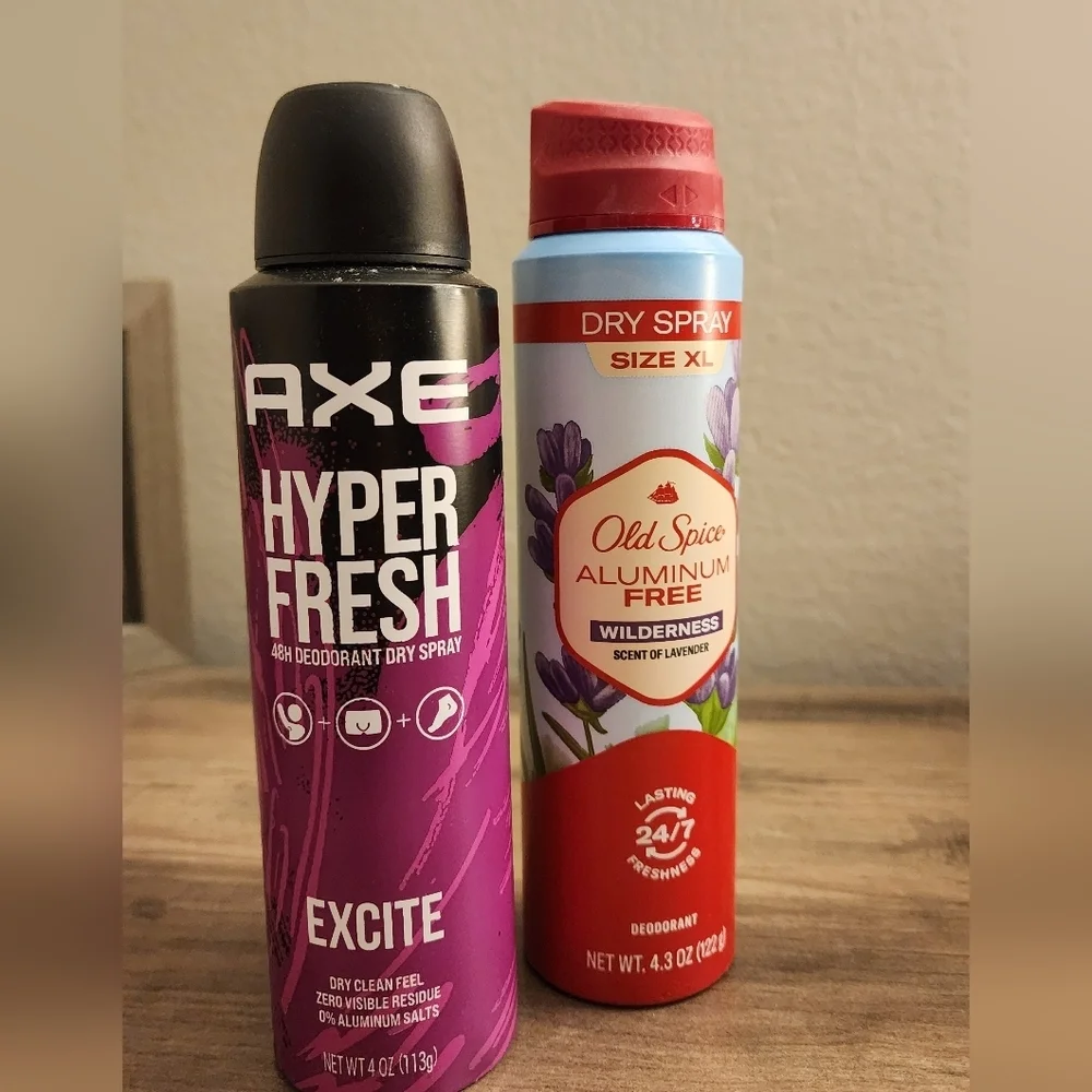 2 Deodorant Sprays Axe & Old Spice Hyper Fresh Excite New Men